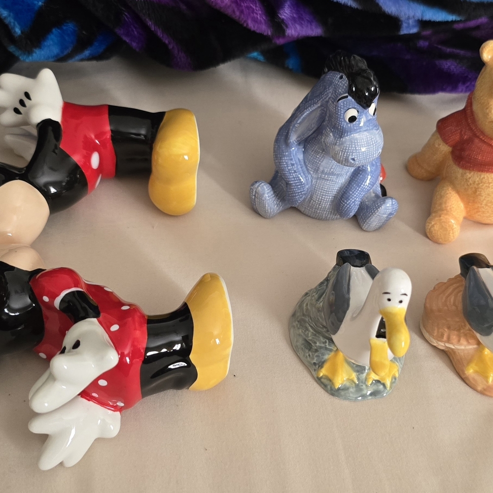 Disney Character Figurine Set - Red, Yellow, Blue